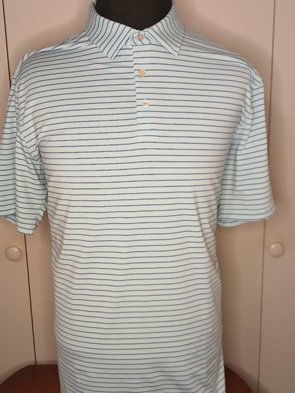 Peter Millar Summer Comfort XL Blue/Blue Striped Polo (0926G)
